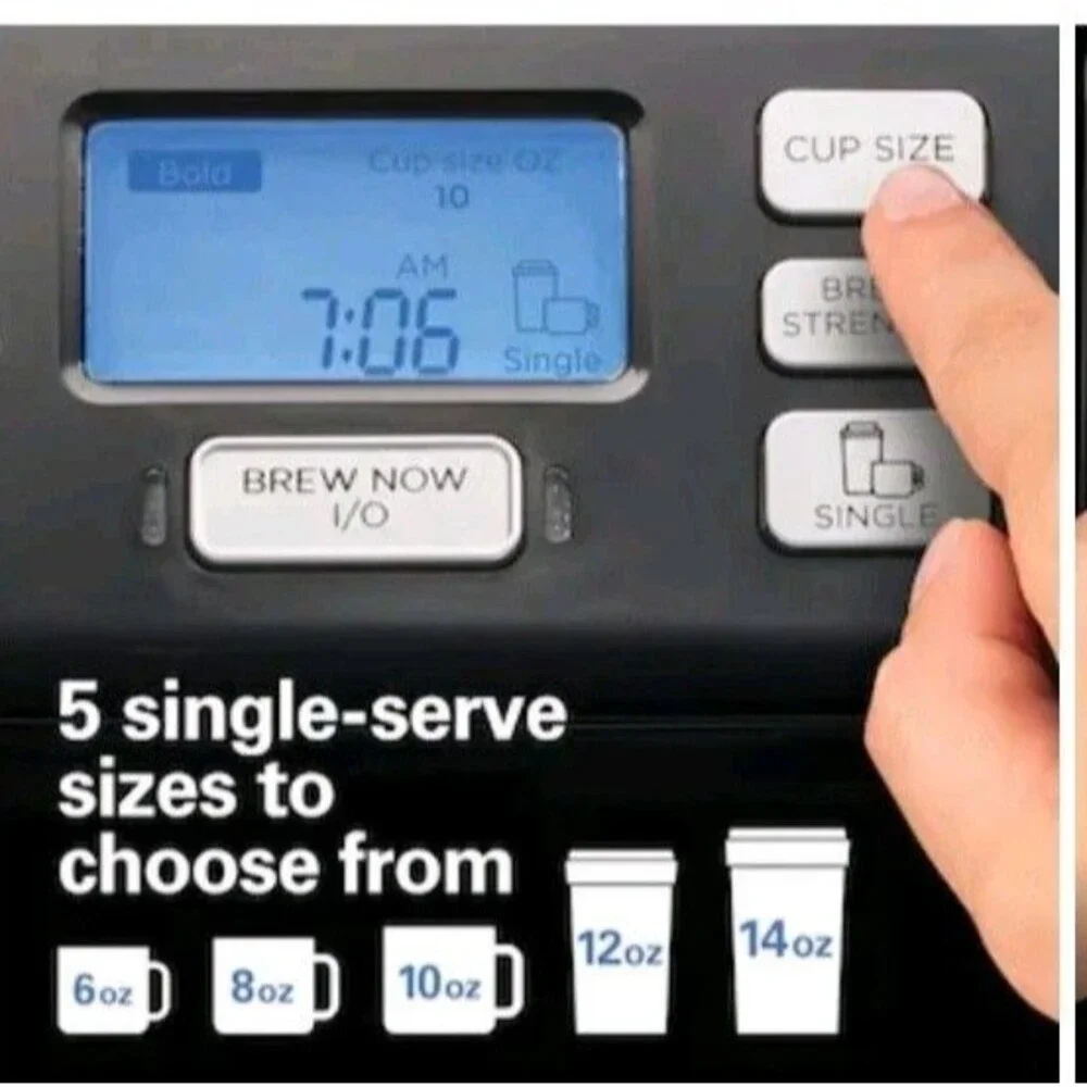 Hamilton Beach FlexBrew Trio 12 Cups Filter Coffee Machine - SingleServe Pod/Gro
